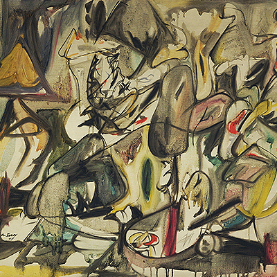 تابلوی نقاشی برگِ کنگر فرنگی یک جغد است اثر Arshile_Gorky