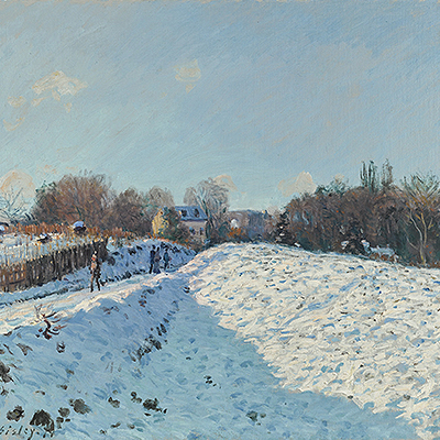 تابلوی نقاشی  اثر برف در لوونسین  اثر آلفرد سیسیلی