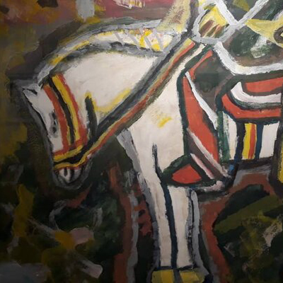 نقاشی‌هایی با رنگ‌های گرم و خطوط اکسپرسیونیستی